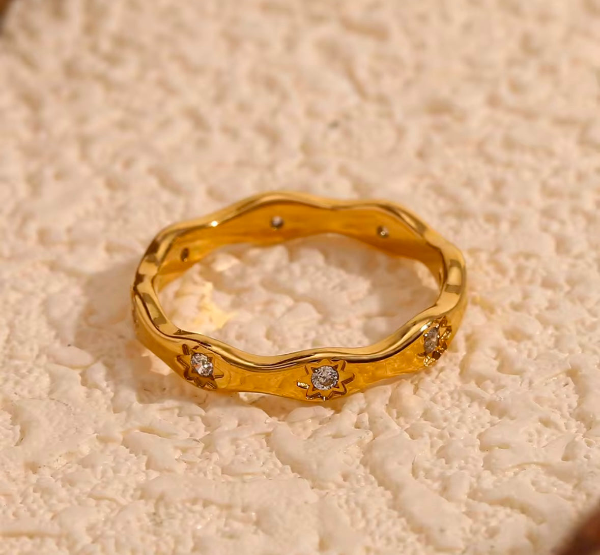 The Starlit Wave Ring