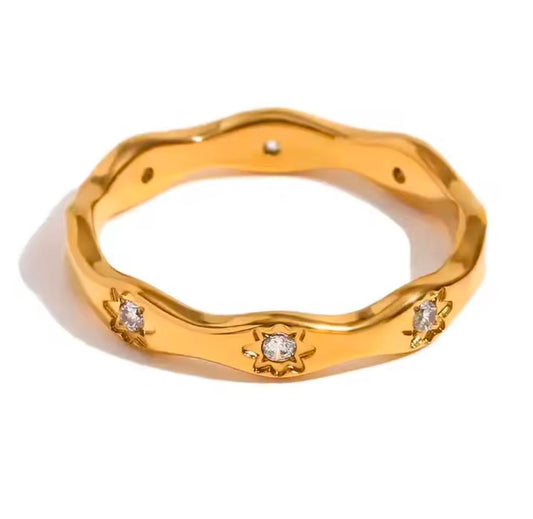 The Starlit Wave Ring