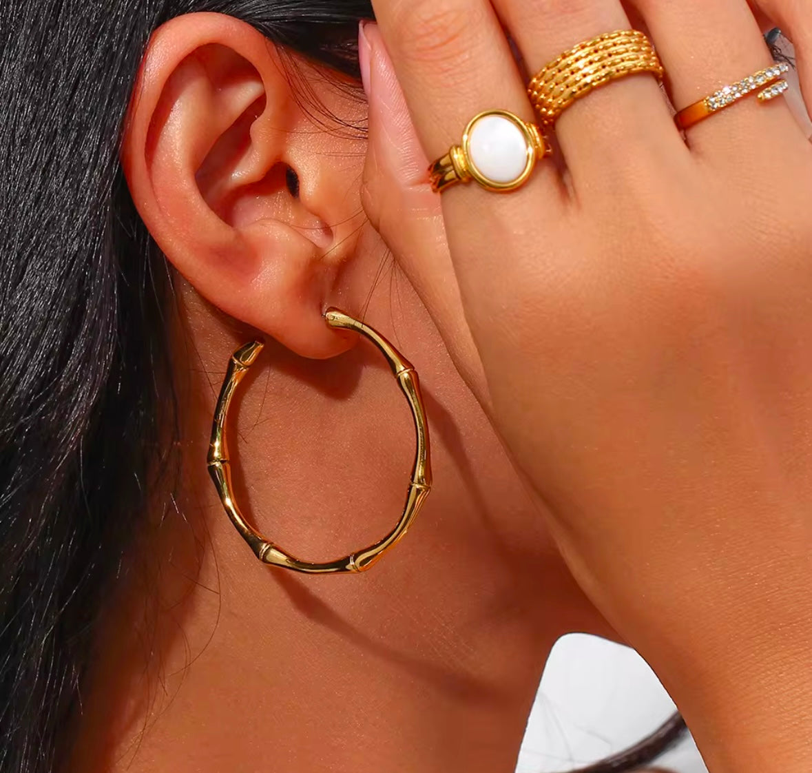 The Bamboo Bloom Hoops